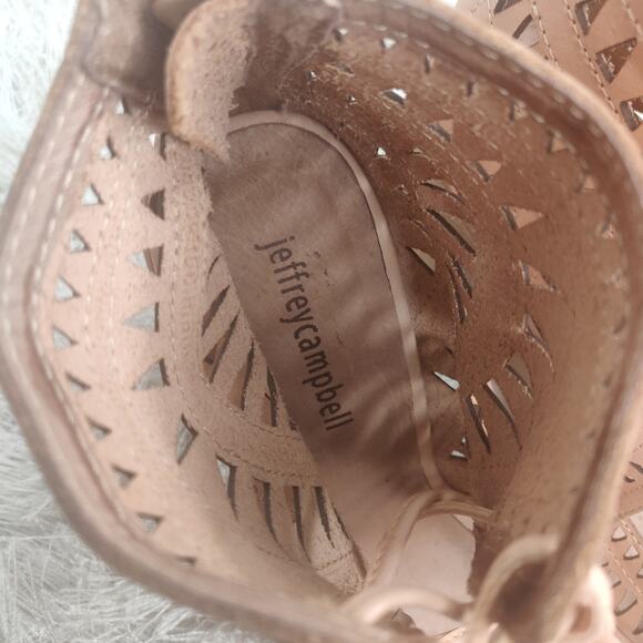 Tan Vintage Y2K peep toe Jeffrey Cambell wedge sz 6 - Picture 6 of 7